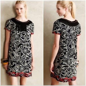 Anthropologie Floreat Abelia Tribal Fringe Dress